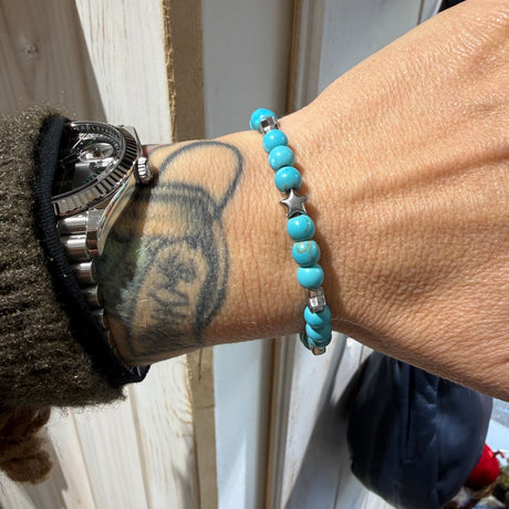 Bracciale pietre e pepite Stelle in Acciaio inossidabile