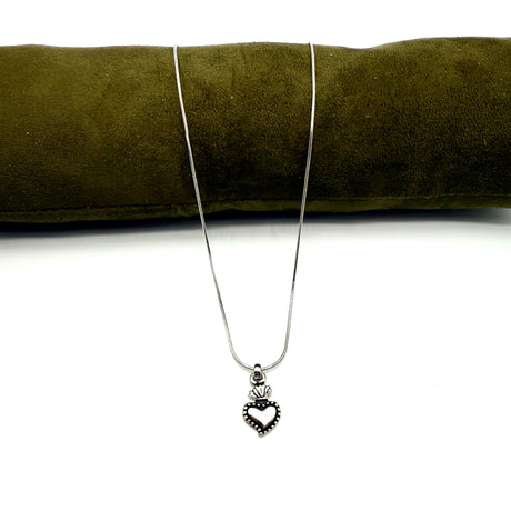Collana Cuore Sacro borchie Argento925