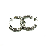Orecchini Cerchio Torcione Satinato silver
