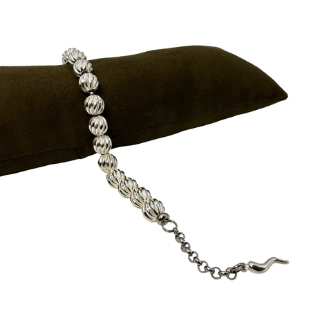Bracciale Sfere ritorte big Argento925 Corno