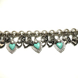 BRACCIALE LUCKY CUORE SACRO VERDE ACQUA 3 CUORI