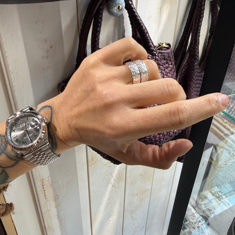 Coppia Fedi Martellate Argento925