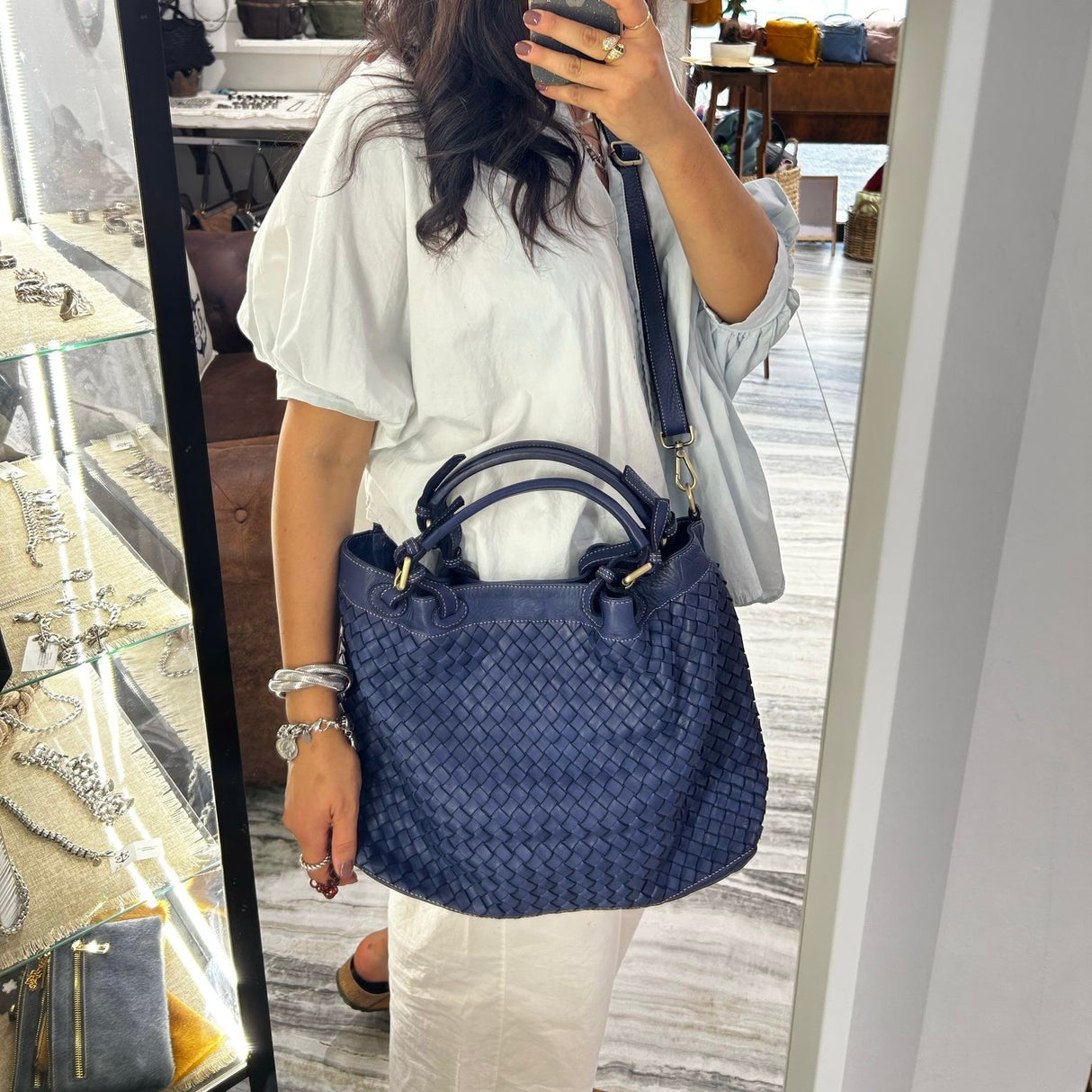 Borsa Intreccio Blu