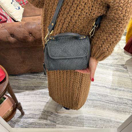 Borsa PIMMA intrecciata Grigio canna di fucile