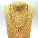 Collana maglia Staffa Gold e cuore sacro