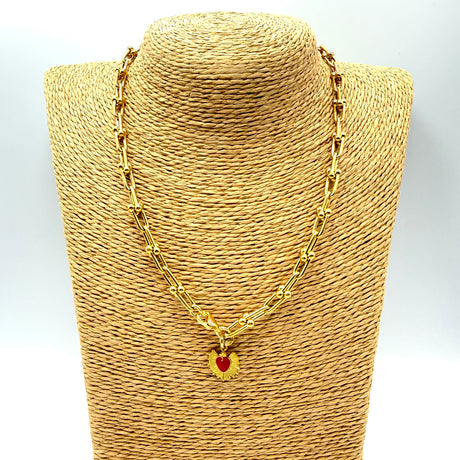 Collana maglia Staffa Gold e cuore sacro