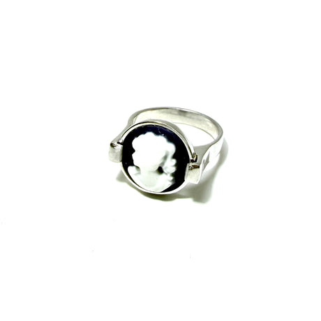 Anello Cammeo Blu Slim 2 Argento925
