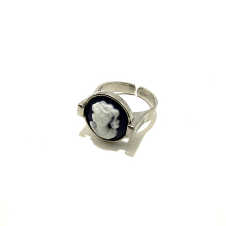Anello Cammeo Blu regolabile Argento925