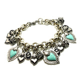 BRACCIALE LUCKY CUORE SACRO VERDE ACQUA 3 CUORI