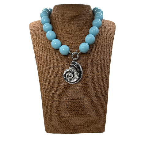 Collana Resina Conchiglia Acciaio