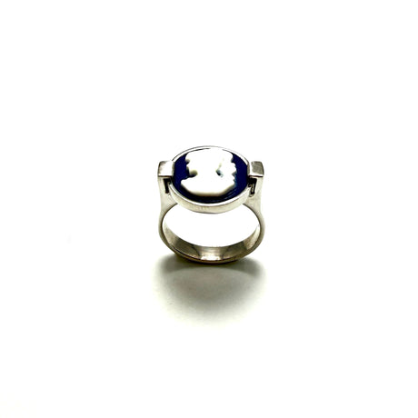 Anello Cammeo Blu Slim 2 Argento925