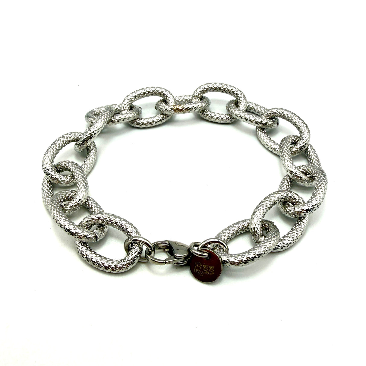 Bracciale Rolò martellato silver in acciaio inossidabile