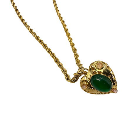 Collana Lanterna Cuore Giada Verde