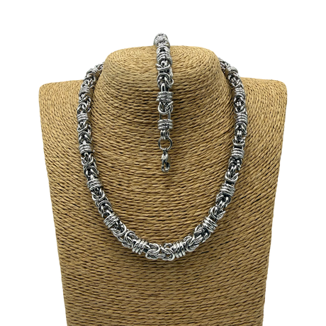 Collana e bracciale Bizantina Anelli ritorti DUO