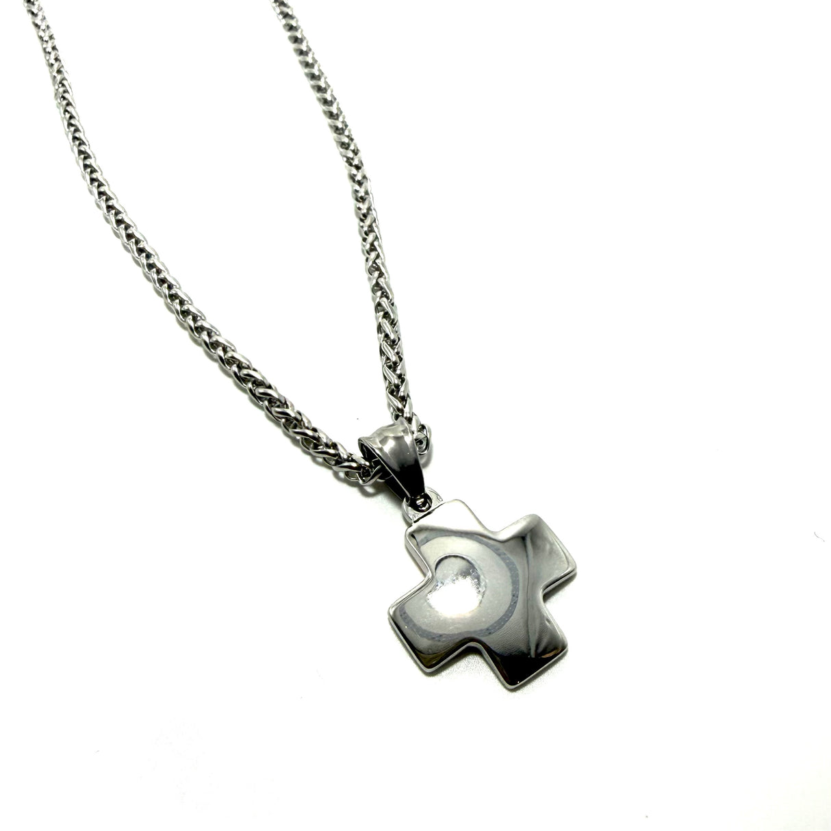 Collana Croce Silver acciaio inossidabile