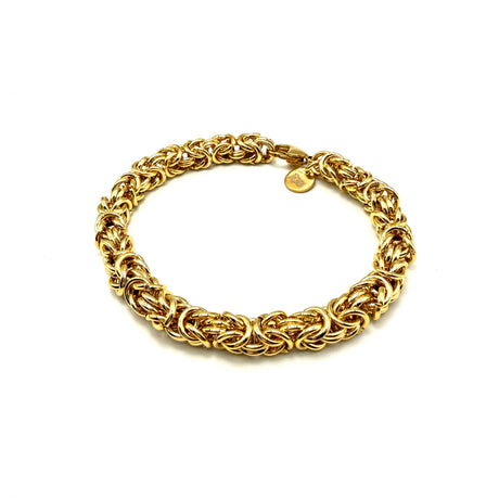 Bracciale Bizantina dorata 6 mm acciaio inossidabile