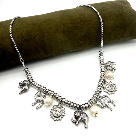 Collana Lucky Rainbow Cammello, Sole, Elefante
