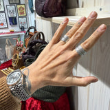 Coppia Fedi Martellate Argento925