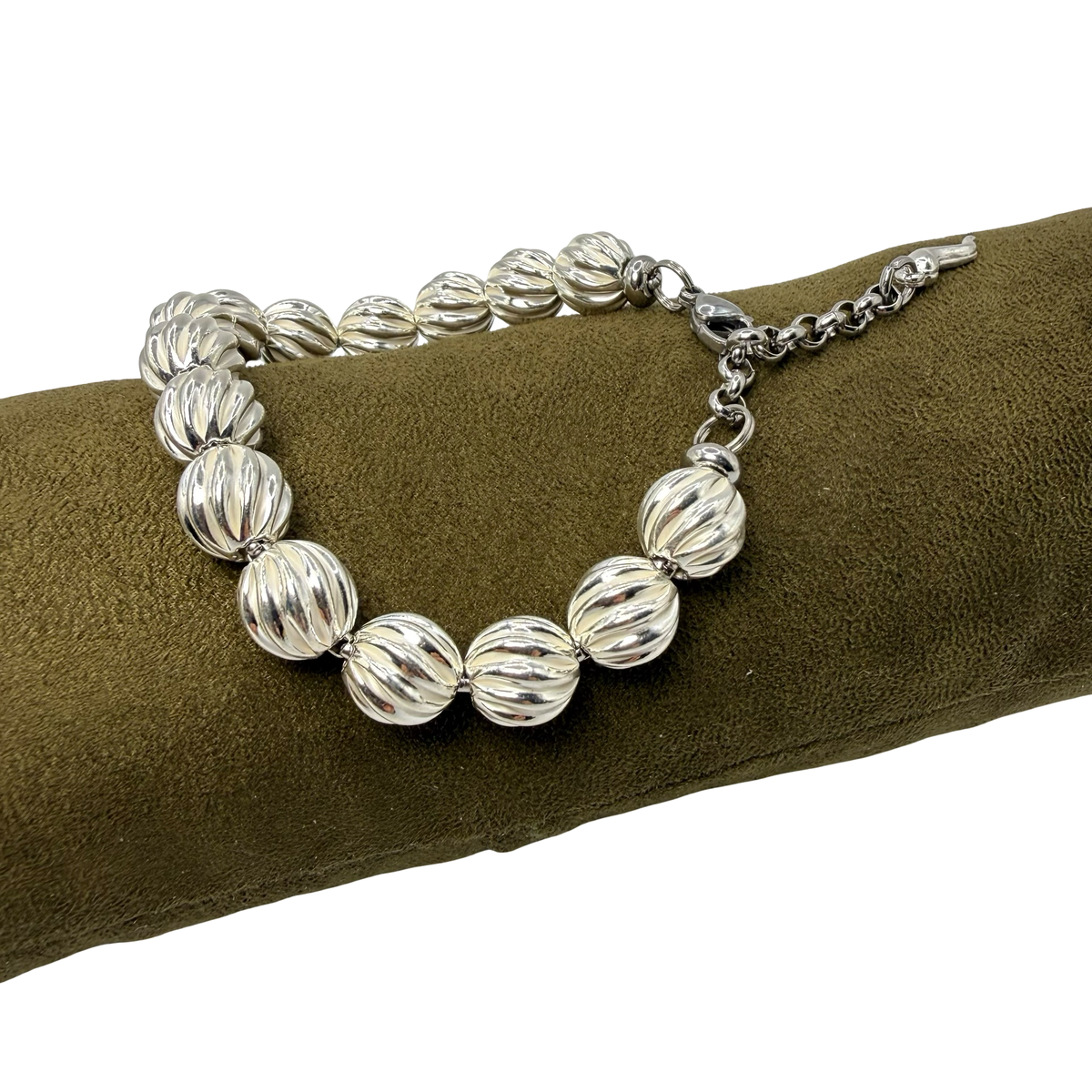 Bracciale Sfere ritorte big Argento925 Corno