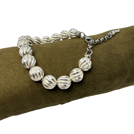 Bracciale Sfere ritorte big Argento925 Corno