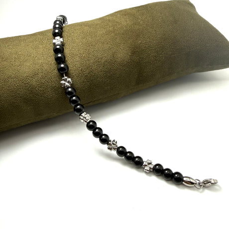 Bracciale pietre e pepite Quadrifoglio in Acciaio inossidabile