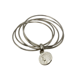 Bracciale rigido 5 fili con moneta Argento925