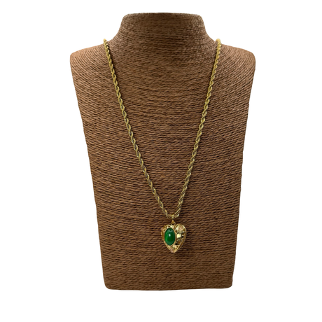 Collana Lanterna Cuore Giada Verde