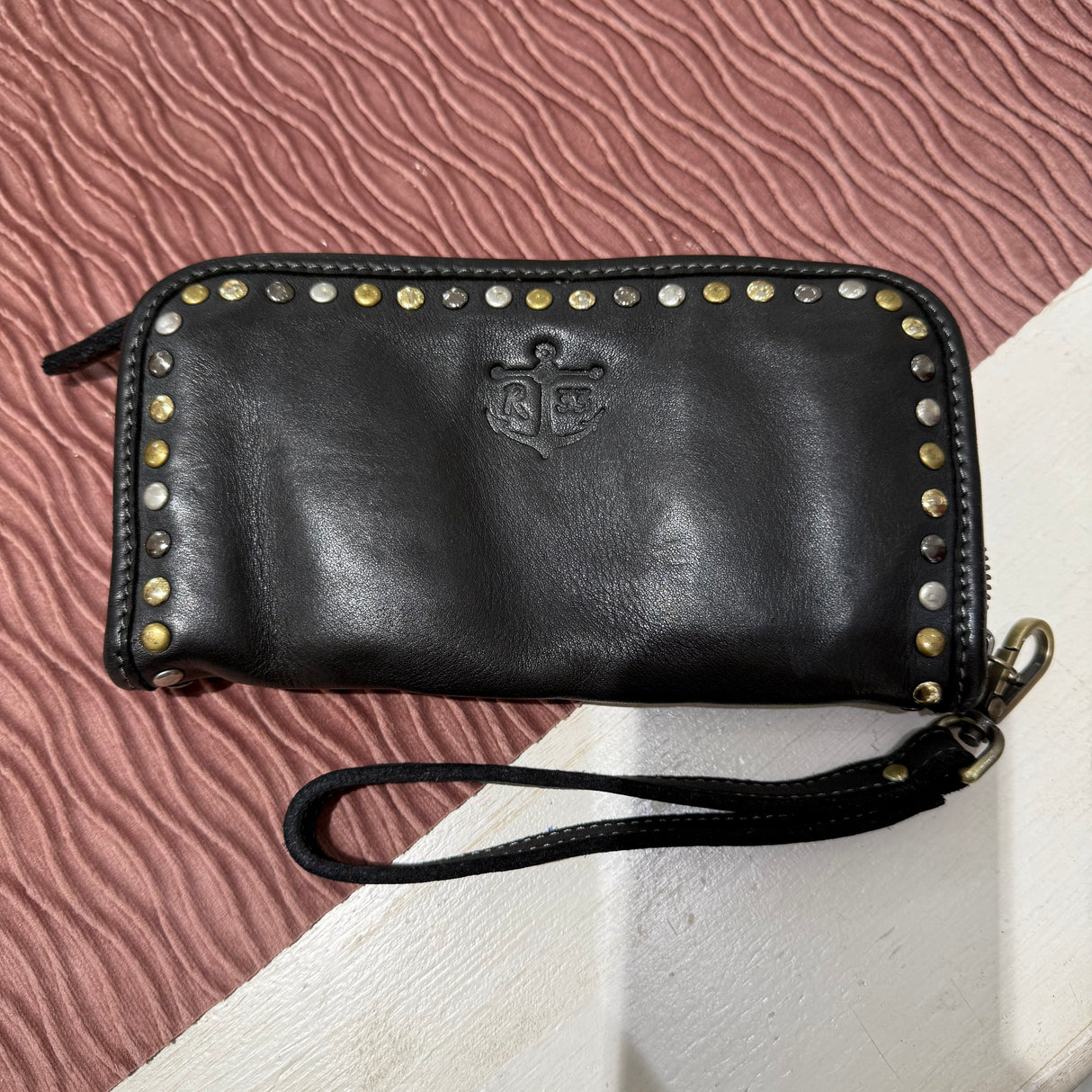 Portafoglio pelle e borchie Black