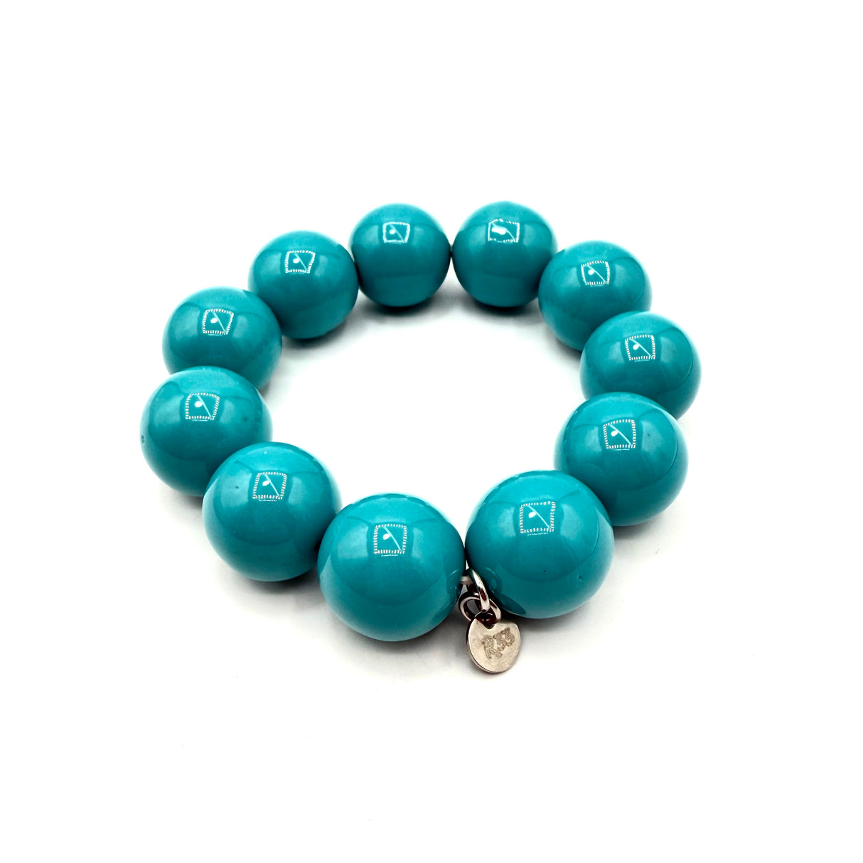 Bracciale sfere in Resina Verde Oltremare
