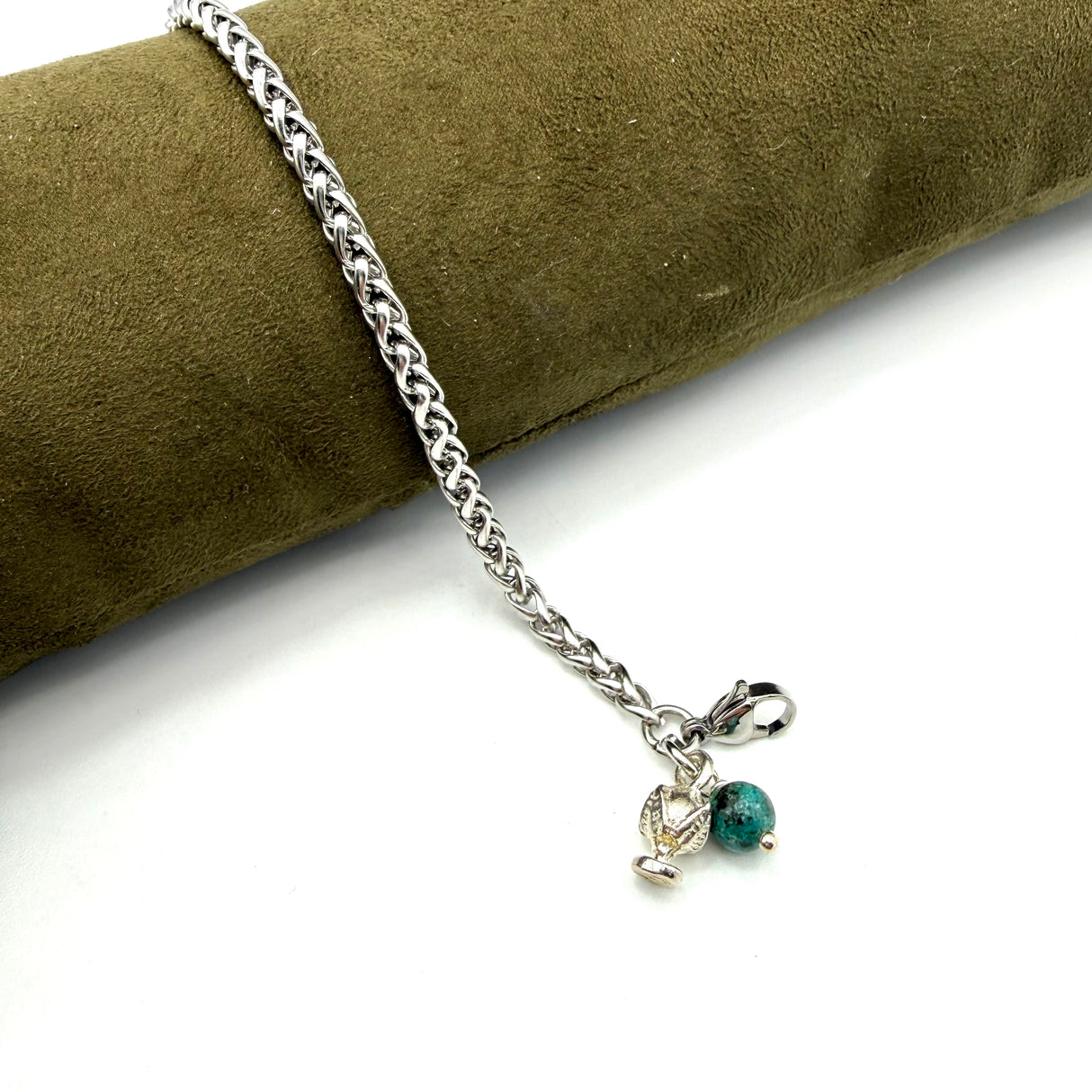 Bracciale Spiga Pumino Argento925 e Giada Verde