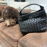 Borsa Mirtilla Small intrecciata Black