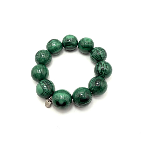 Bracciale sfere in Resina Occhio di Tigre Verde