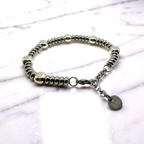Bracciale Girelle Acciaio e pepite Argento925