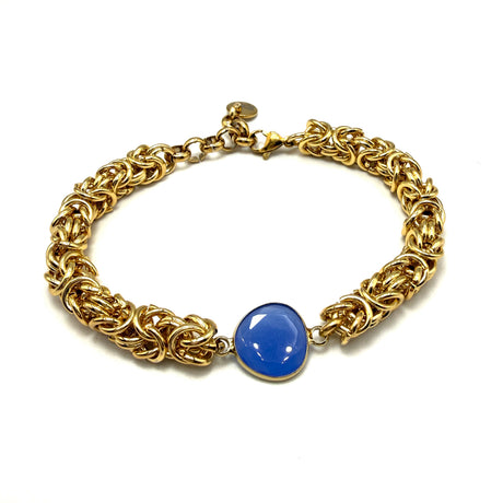 Bracciale Bizantina Dorata e pietra centrale