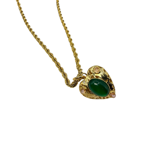 Collana Lanterna Cuore Giada Verde