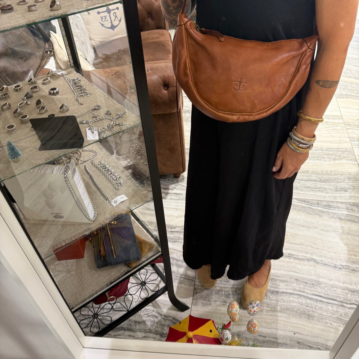 Borsa Marsupio Mezzaluna Cuoio