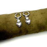 Orecchini Cerchio con Cuore sacro mini