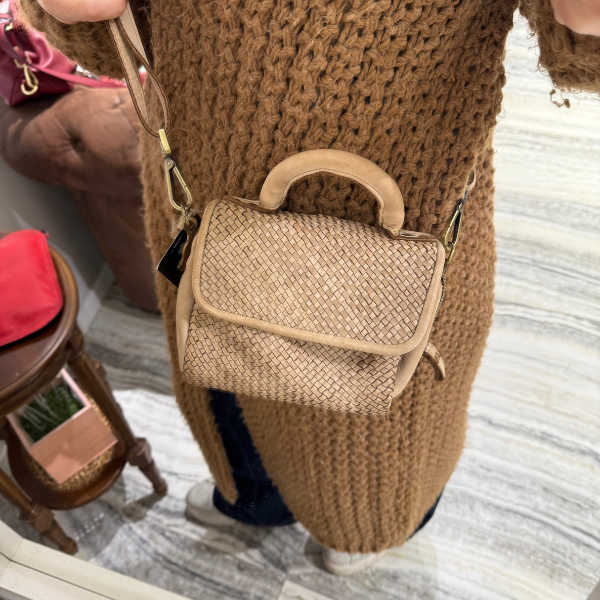 Borsa PIMMA intrecciata Crema