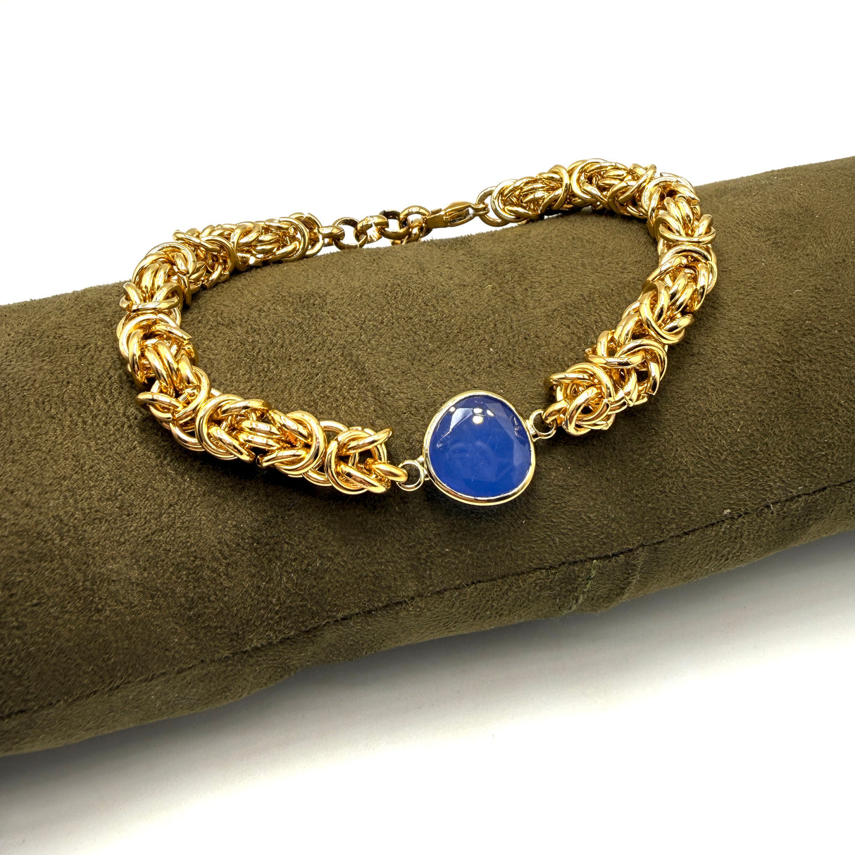 Bracciale Bizantina Dorata e pietra centrale