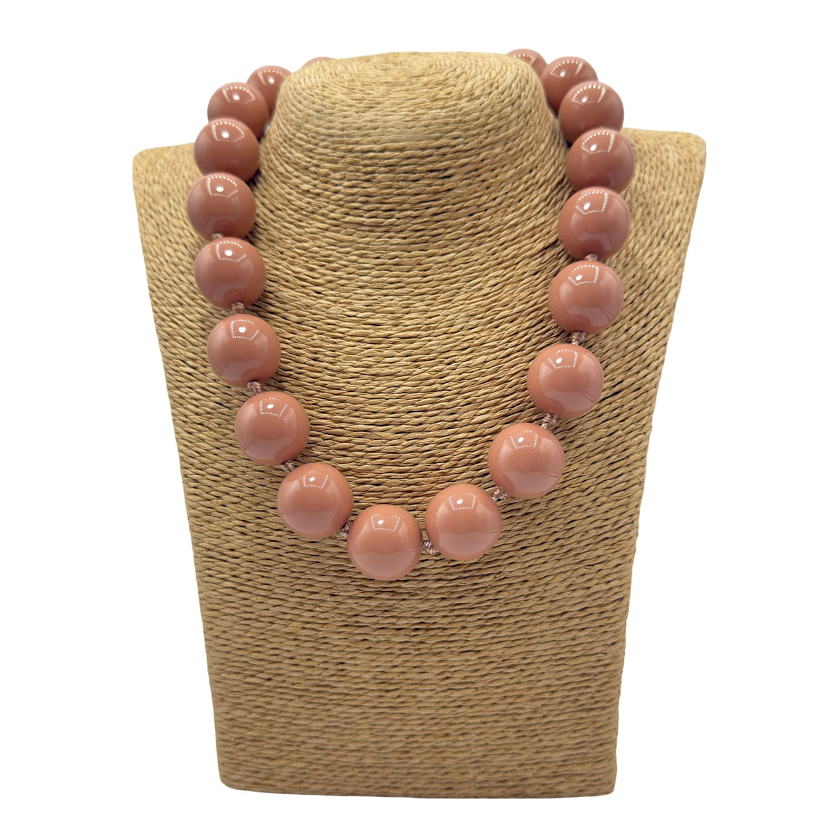Collana sfere in Resina Rosa antico