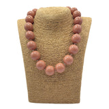 Collana sfere in Resina Rosa antico
