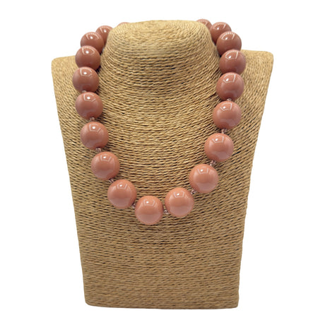 Collana sfere in Resina Rosa antico