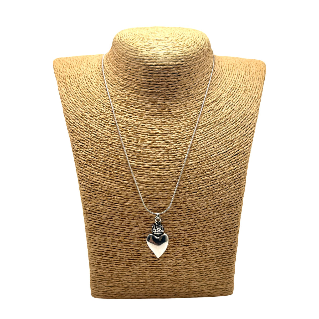 Collana Cuore Sacro fiamma Argento925