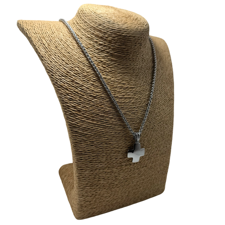 Collana Croce Silver acciaio inossidabile