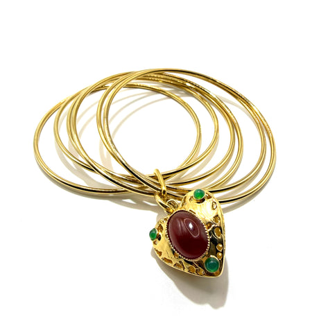 Bracciale 5 fili Lanterna Cuore Corniola