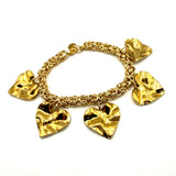 Bracciale Bizantina Dorata e Cuori Acciaio inossidabile