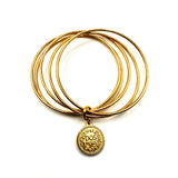 Bracciale rigido 5 fili con moneta