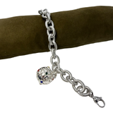 Bracciale maglia rolò rigata e Mina anni 60' in Argento925