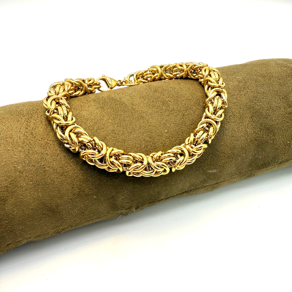 Bracciale Bizantina dorata 8 mm acciaio inossidabile