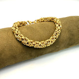 Bracciale Bizantina dorata 8 mm acciaio inossidabile